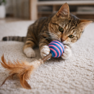 Juguete para Gatos Pelota con Plumas