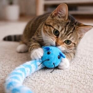 Juguete para Gatos Ratón con Cola Larga